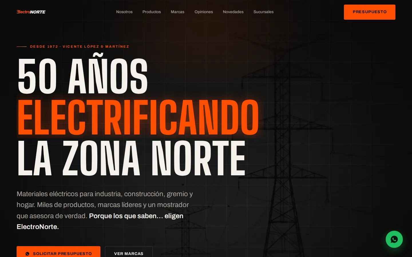 Captura de la web de ElectroNorte